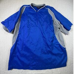 Mizuno Team Wear Mens Blue Gray 2XL Short Sleeve 1/4 Zip Active Pullover Jersey